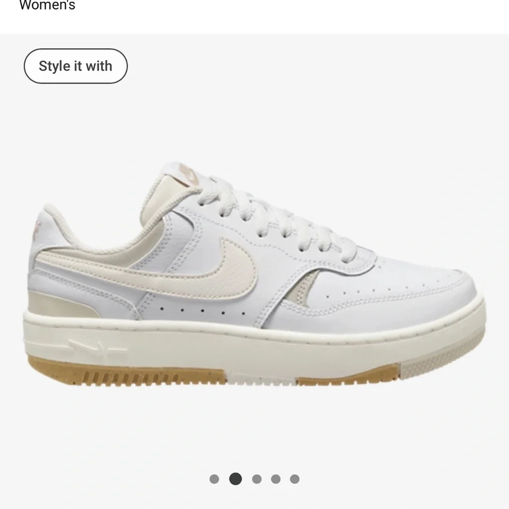 Nike White + Beige Women's Sneakers-Gemma - Picture 2 of 7